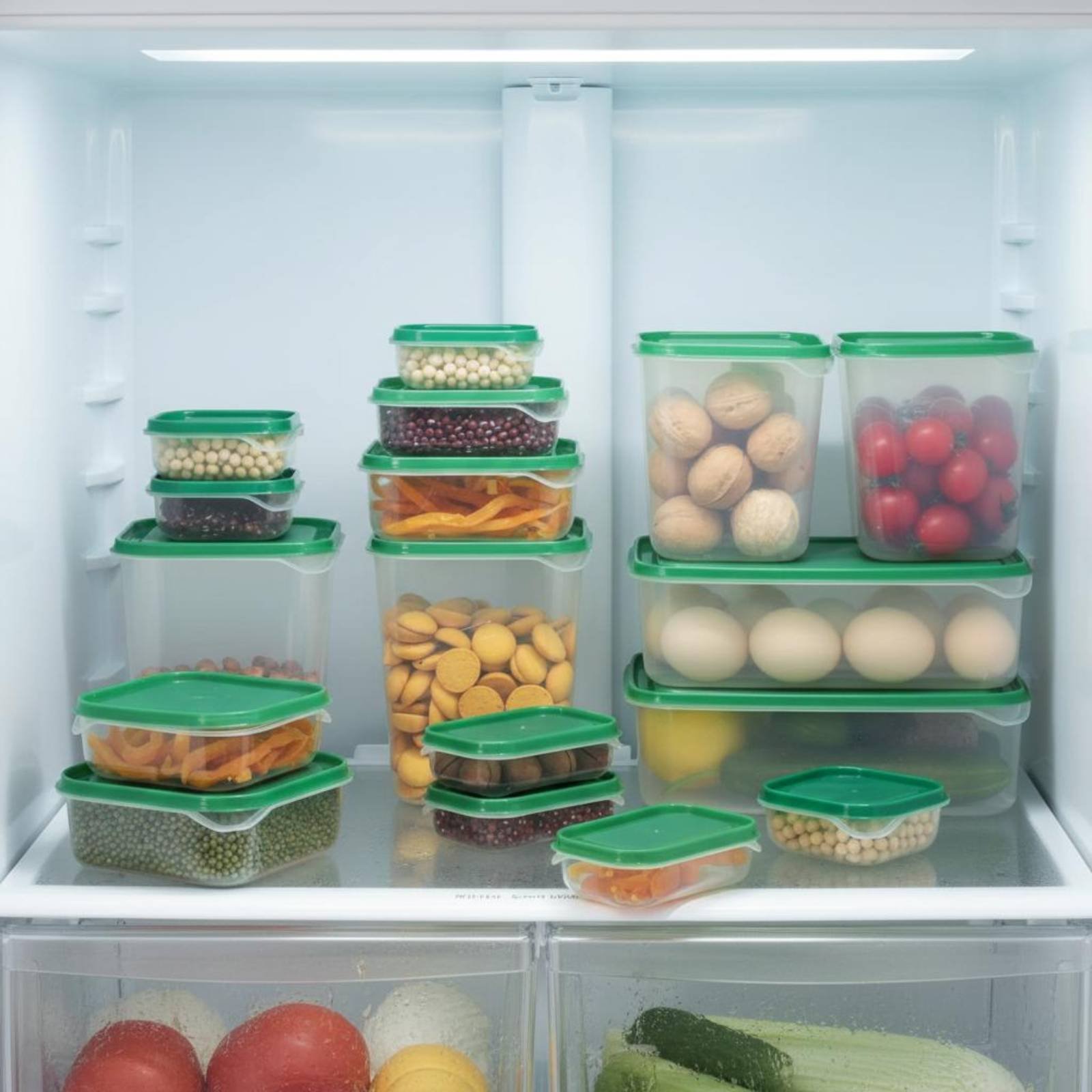 Food Storage Containers Plastic Box - 17-delige koelkast opbergbox set, lekvrije plastic