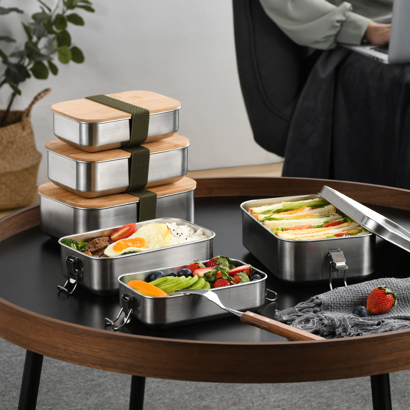 Food Storage Containers Tupperware - Roestvrijstalen lunchbox Japanse stijl gesp Draagbare