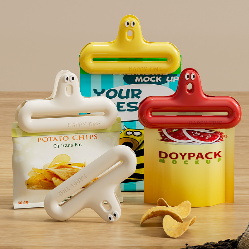Food Storage Zip Lock Bags - 1/4 cartoon verzegelclip, vochtbestendige snack-clip, huishoudelijke