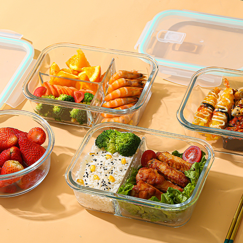 Food Storage Bins - Glazen vershouddoos van hoog borosilicaatglas, hittebestendig,