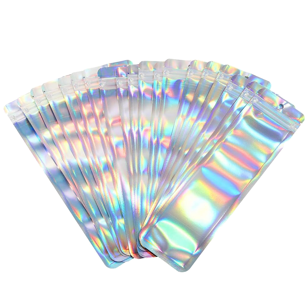 Food Storage Zip Lock Bags - 50 stks Lange Holografische Verpakking Zakken
