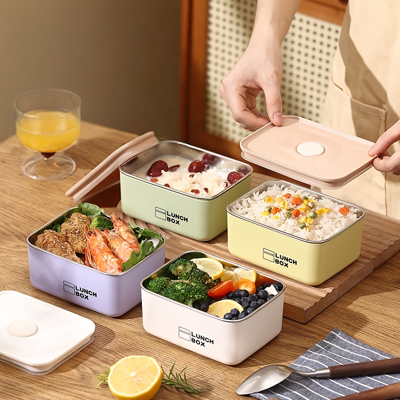 Food Storage Containers With Lids - Roestvrijstalen lekvrije en warmte-isolerende lunchboxset [4-delige