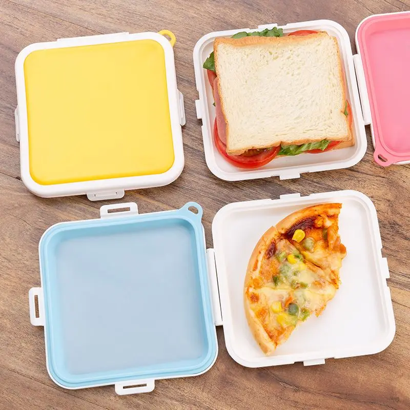 Food Storage Hot - 1 stuk draagbare sandwich-opbergdoos van siliconen,