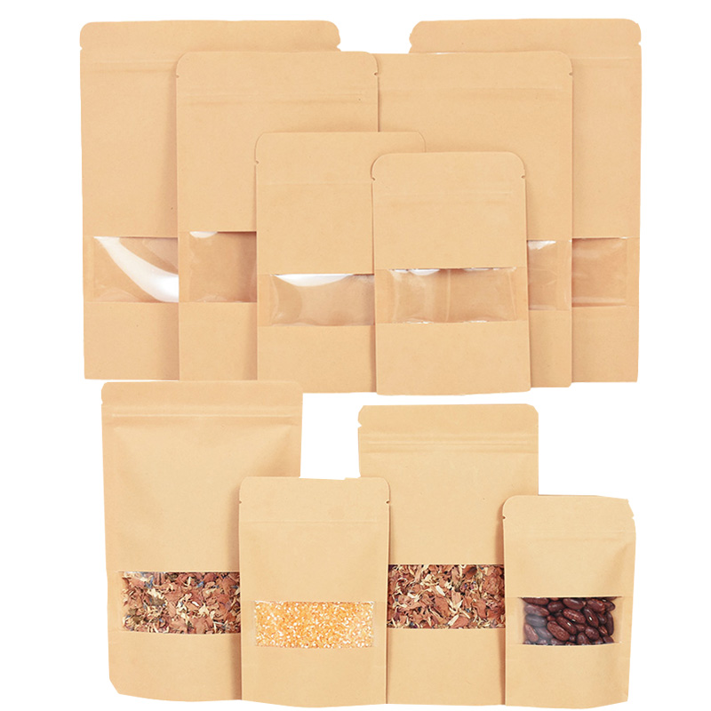 Food Storage Zip Lock Bags - 20/50 Stuks Kraftpapier Zip Lock Zakken