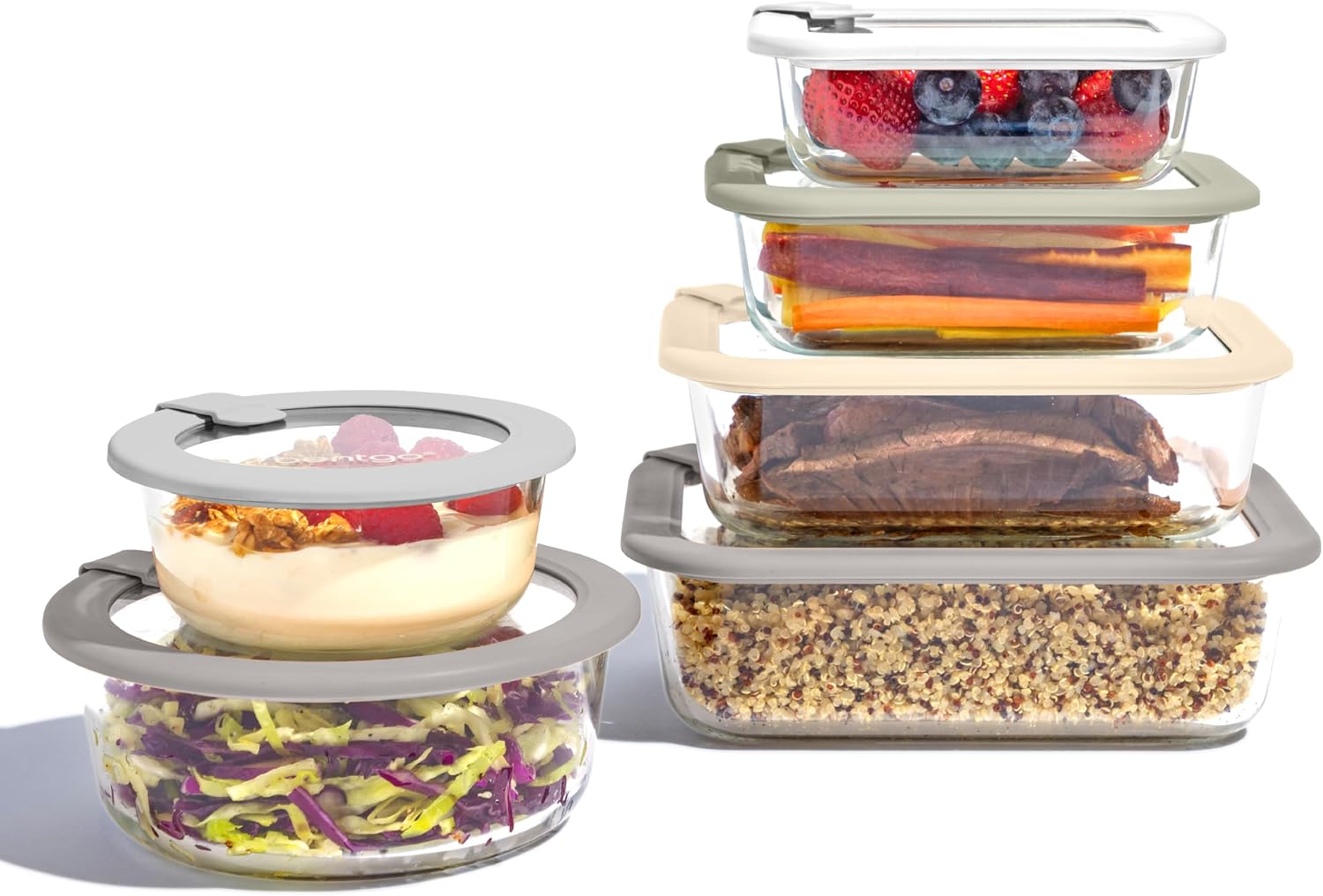 Food Storage Set Glass - Bentgo Signature glazen voedselbewaarcontainers met deksels,