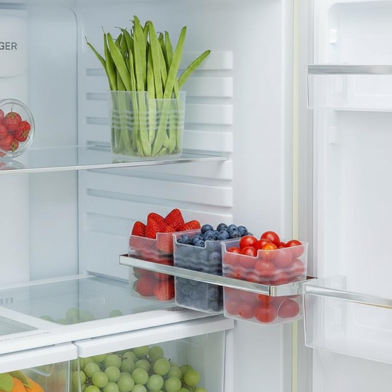 Food Storage Containers Plastic Box - 4-delige voedselveilige koelkastopbergdozen, transparant, stapelbaar, voor