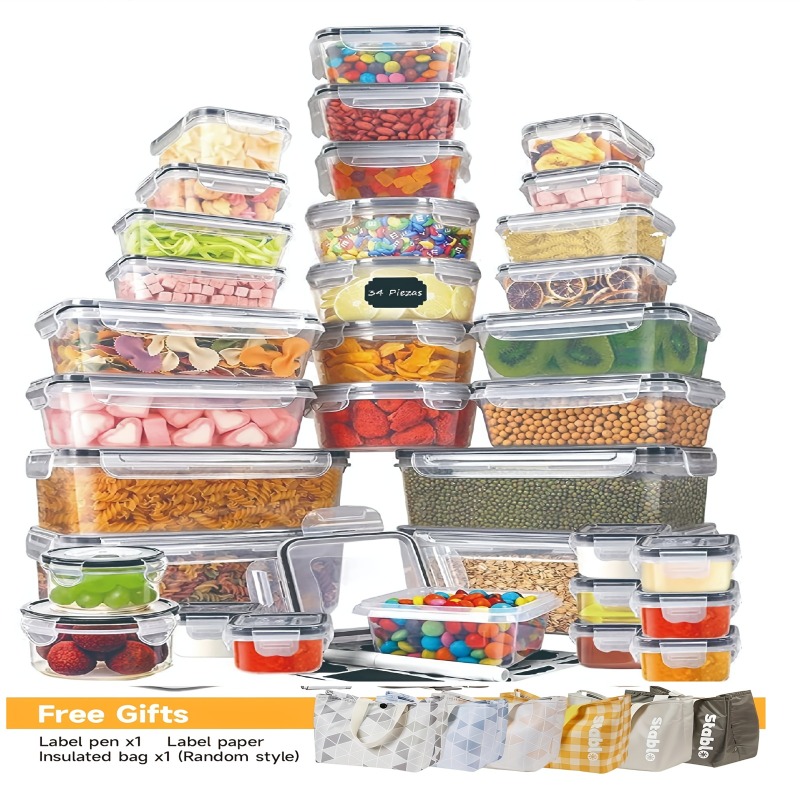 Food Storage Kitchen Container Set - 48-delige BPA-vrije voedselbewaarset – 24 luchtdichte