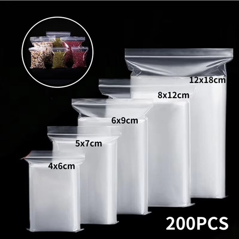 Food Storage Zip Lock Bags - 100 stuks transparante zipzakken voor voedsel,
