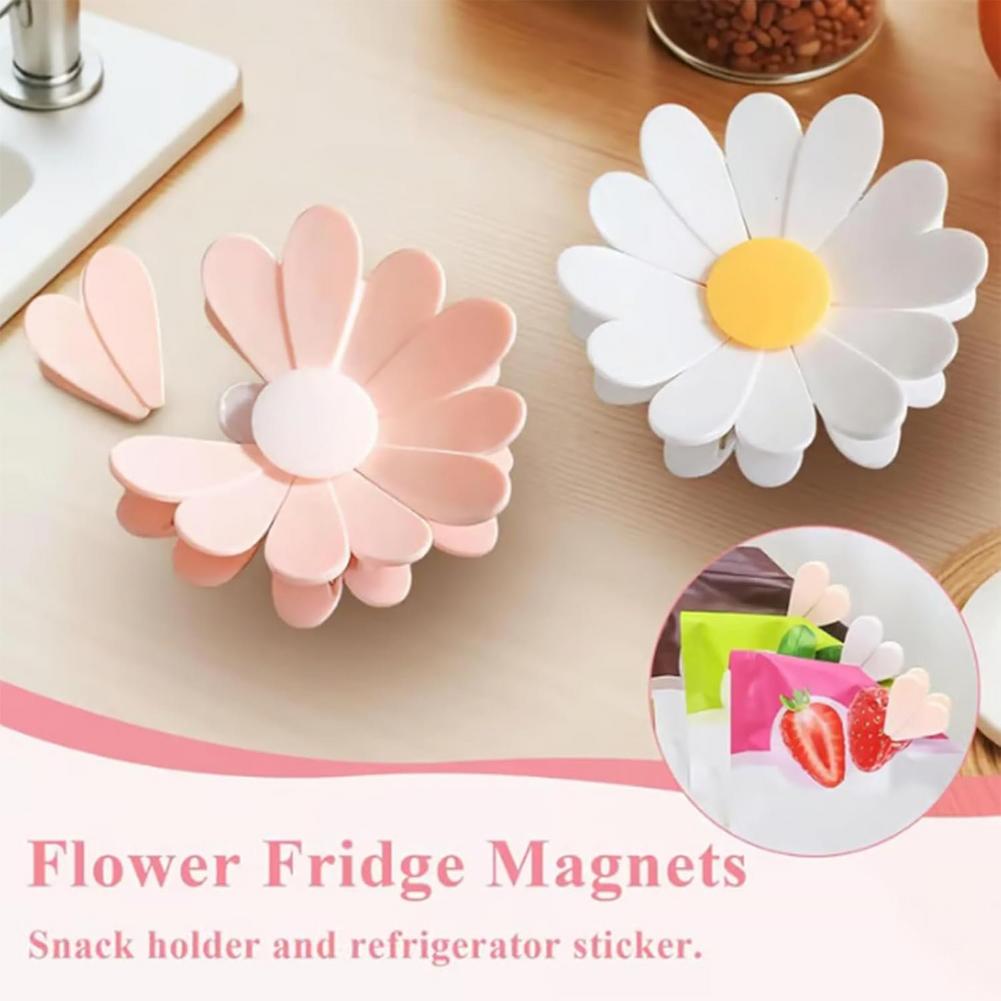 Food Storage Zip Lock Bags - 2-in-1 magnetische koelkastmagneten, bloemvormige verzegelclips voor