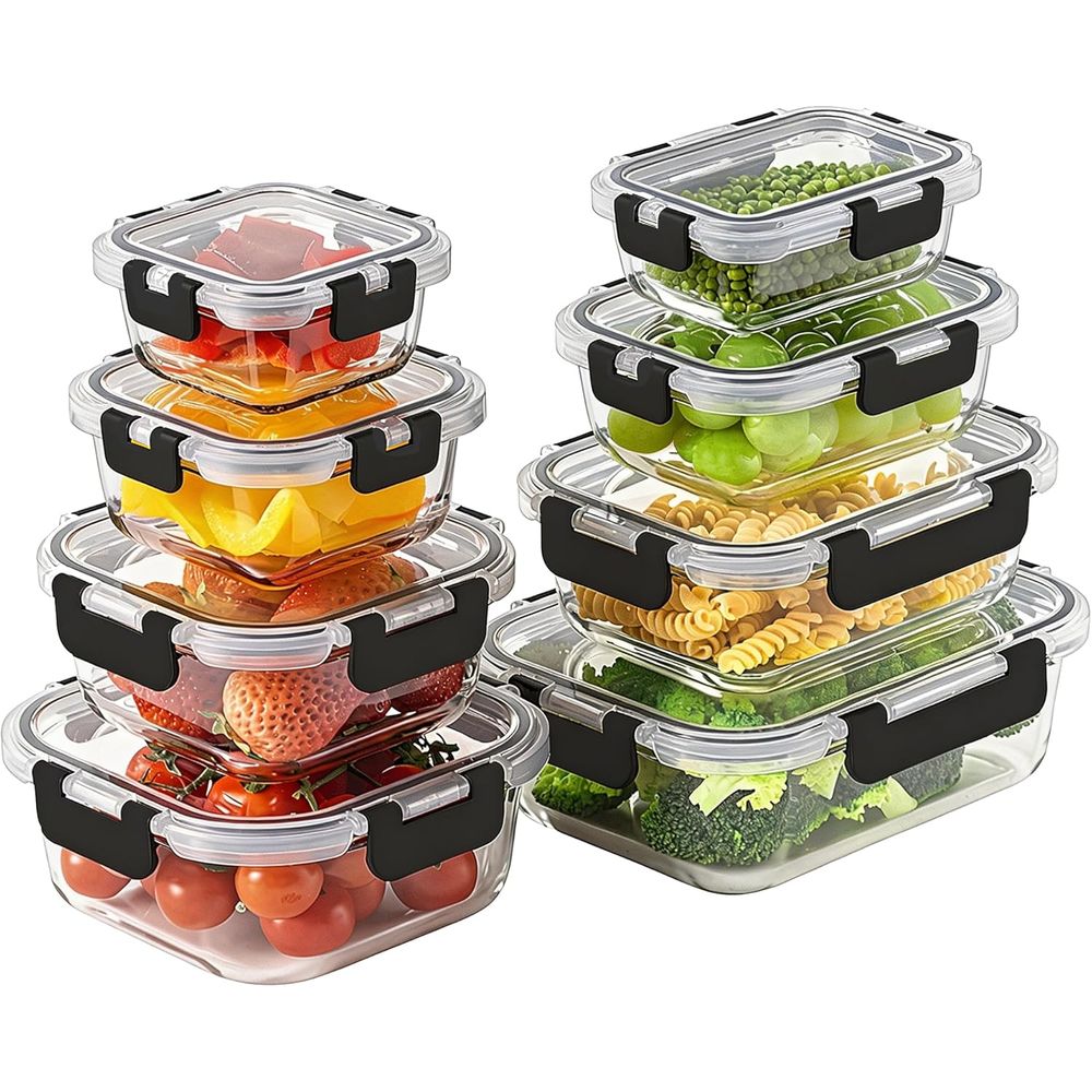 8-delige set glazen voorraaddo - Food Storage Set Glass recensie en prijs
