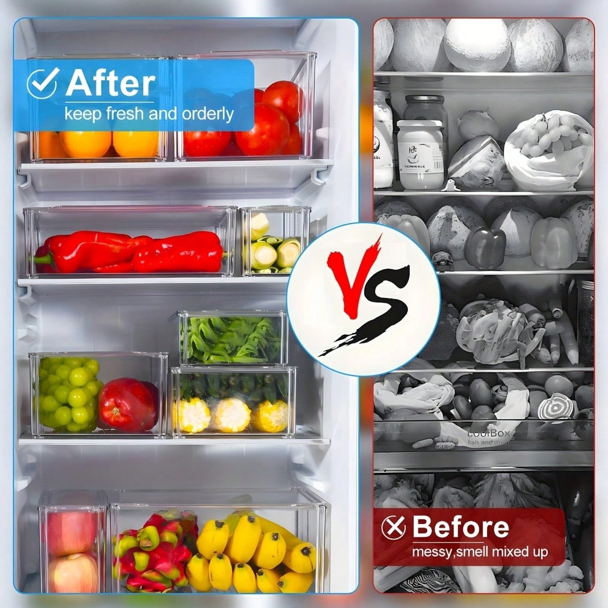 7/14-delige stapelbare koelkas - Food Storage Bins recensie en prijs