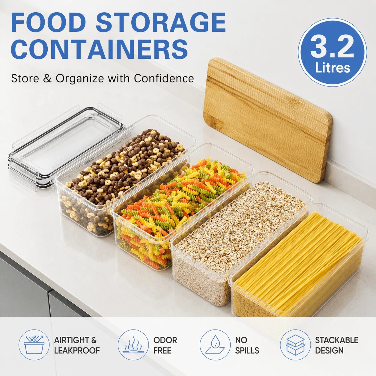 Grote luchtdichte voedselopsla - Food Storage Kitchen Container Set recensie en prijs