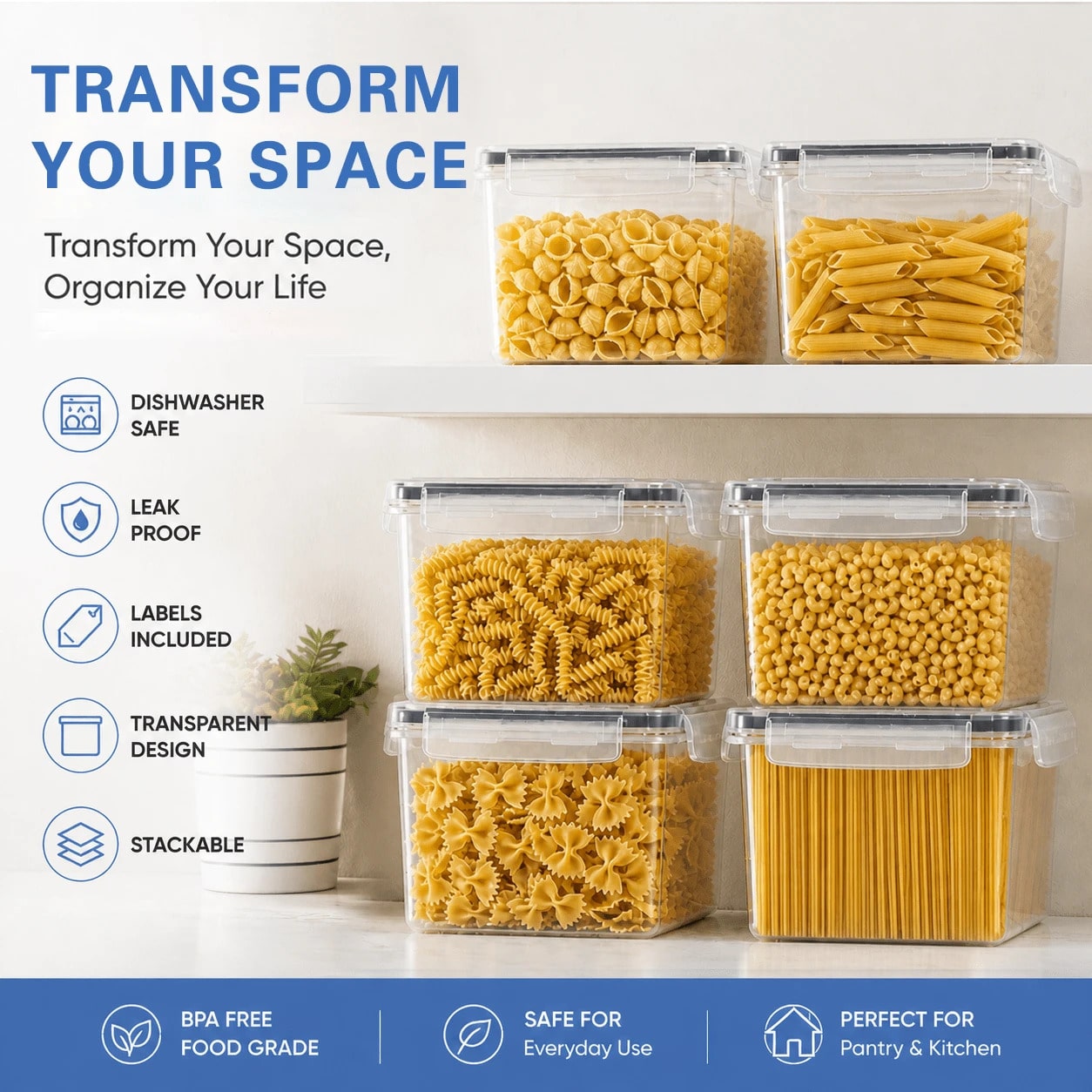 Grote luchtdichte voedselopsla - Food Storage Kitchen Container Set recensie en prijs