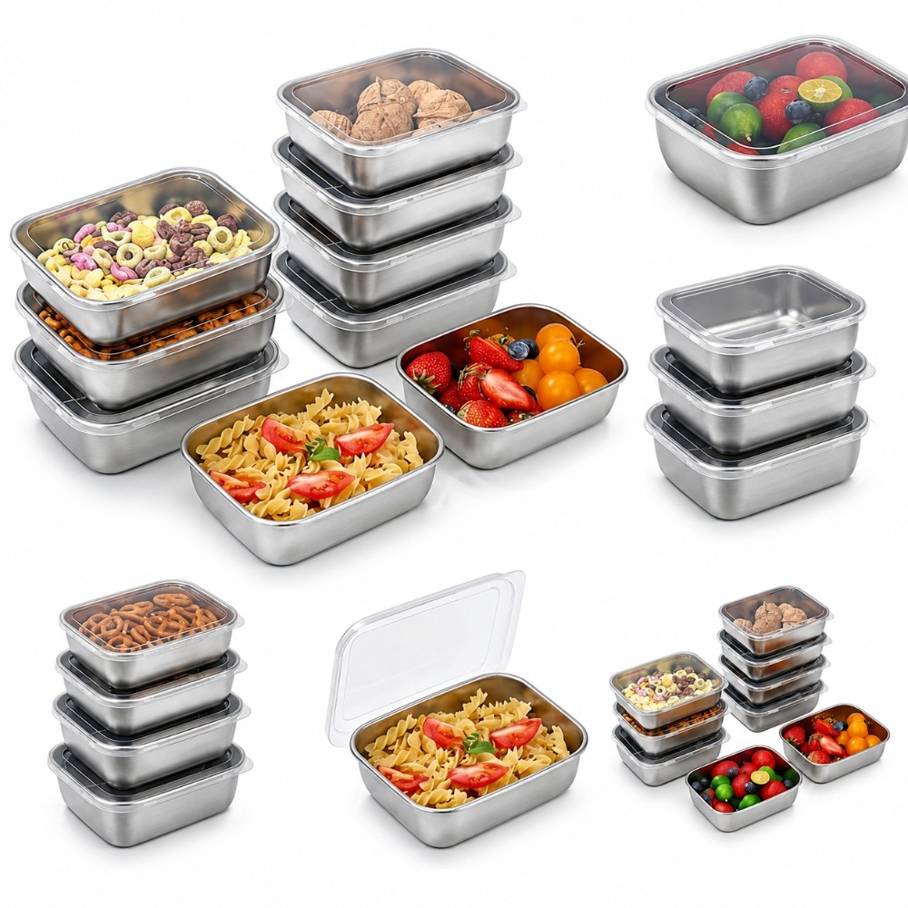 6 stuks roestvrijstalen voedse - Food Storage Kitchen Container Set recensie en prijs