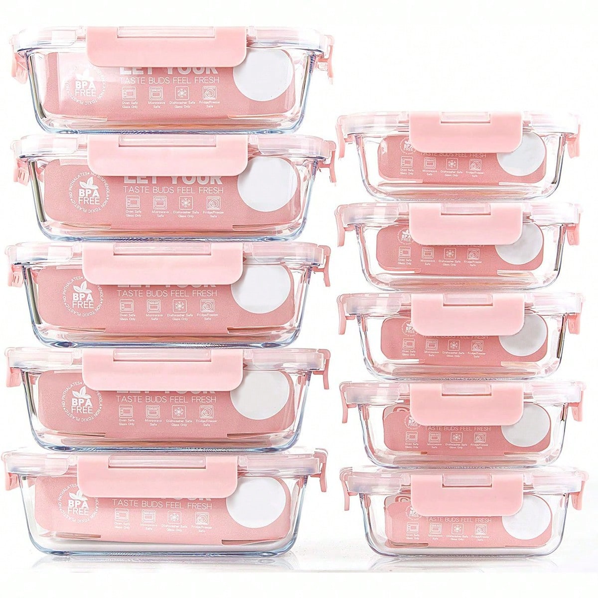 10-delige glazen voorraaddozen - Food Storage Meal Prep recensie en prijs