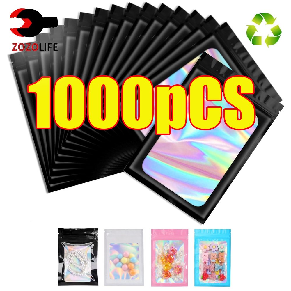 10-1000 Stuks Holografische Zi - Food Storage Zip Lock Bags recensie en prijs