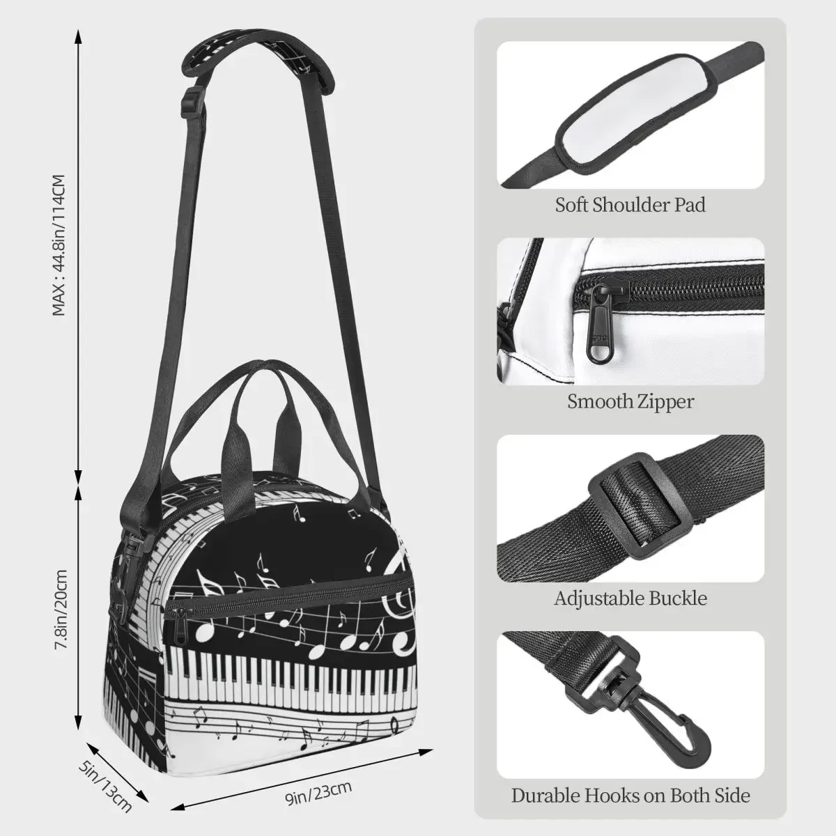 Abstracte pianotoetsen met muz - Food Storage Notes recensie en prijs