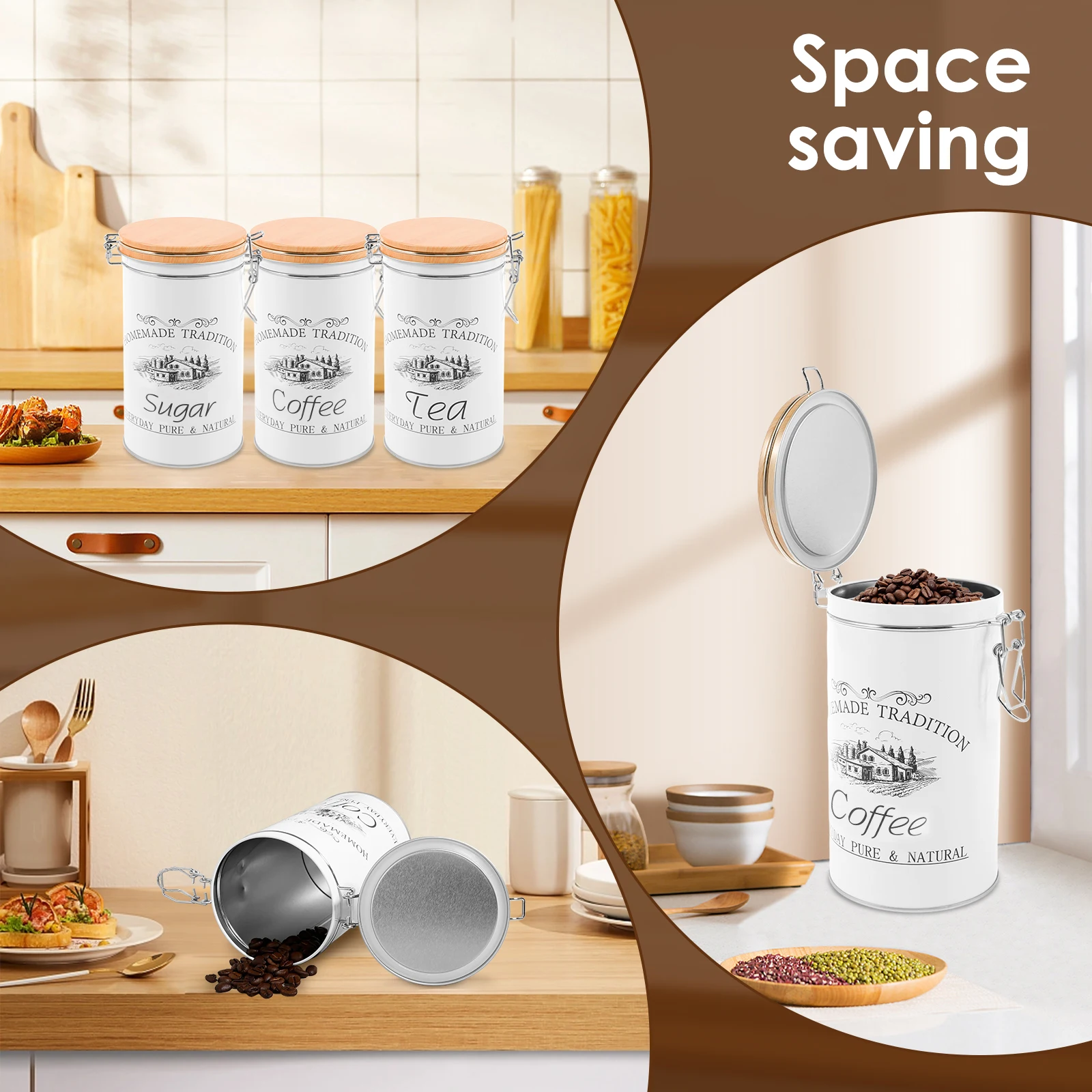3 stks/set Thee Koffie Suikerb - Food Storage Kitchen Container Set recensie en prijs