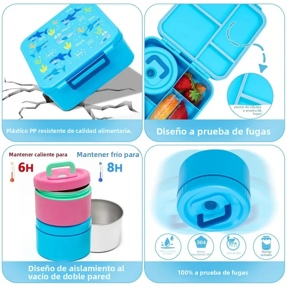 Kids 1700ml Bento Lunchbox Set - Food Storage Containers Tupperware recensie en prijs